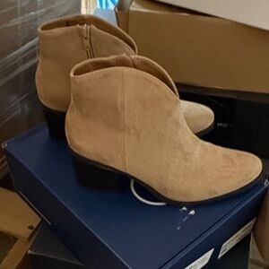 White Mountain Tan Ankle Booties